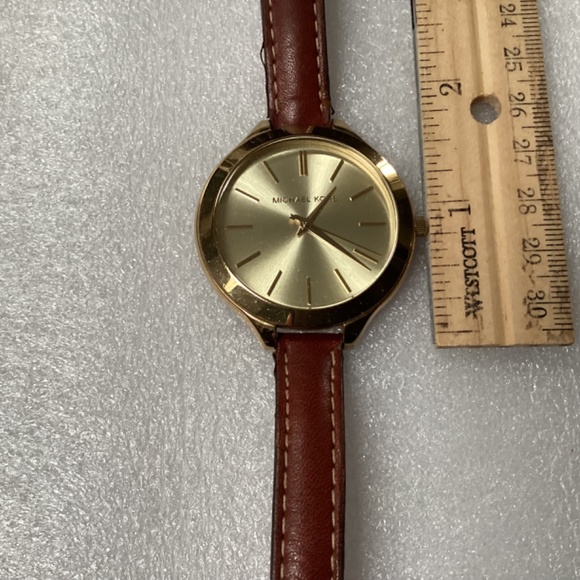 Michael Kors Slim Runway Double Wrap Brown Leather Band Women’s Watch MK-2256 - Picture 2 of 16